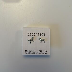 Sterling Silver Dog Stud Earrings